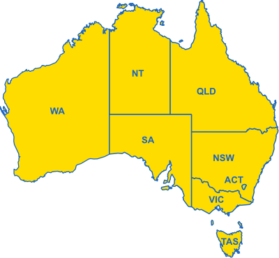 Map of Australian Cheap Car Hire Locations